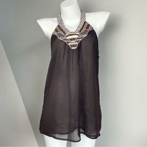 Brown Boho Halter Top